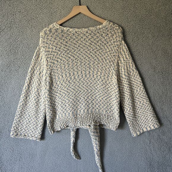 SOFT SURROUNDINGS Tie Front Sweater Womens Large Pastel Cottagecore Cardigan - Picture 7 of 11